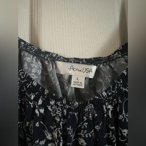 Flowers printed blouse off the shoulder blouse